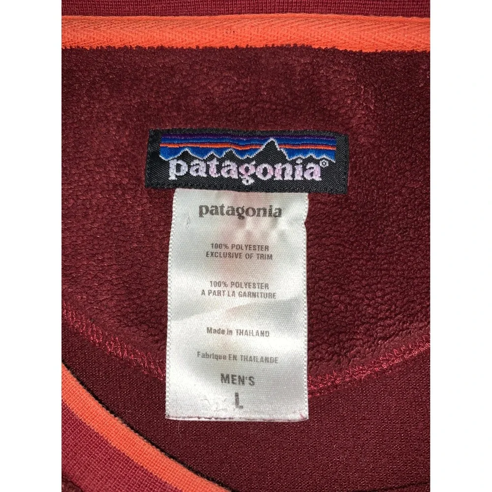 Vintage Patagonia Rhythm Fleece Crewneck Sweatshirt Mens Large Burgundy 20845